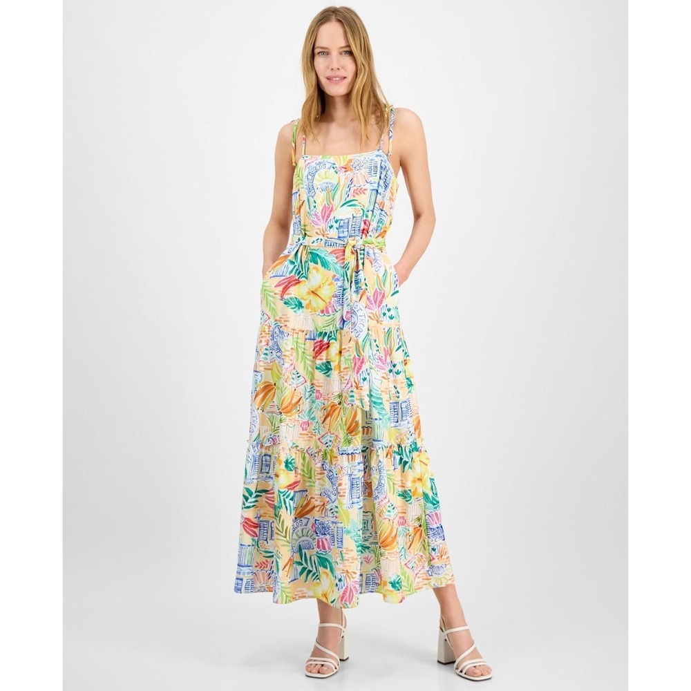 Julia Jordan Colorful Island Vacation Summer Dress - Size L - NWT